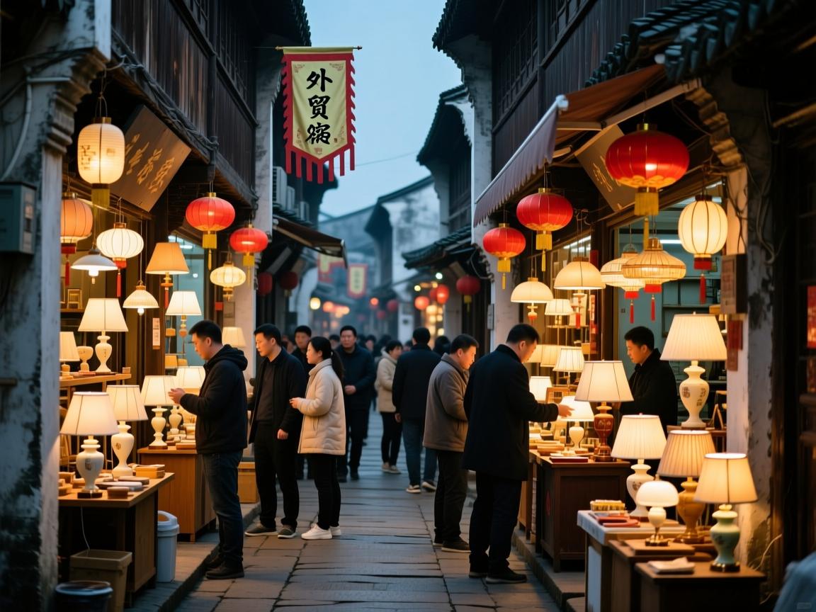 探秘中国灯都!古镇外贸台灯厂家藏在这条街,海外买家挤爆小巷!