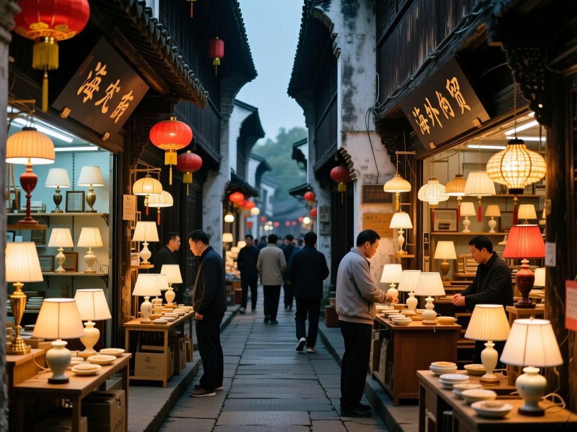 探秘中国灯都!古镇外贸台灯厂家藏在这条街,海外买家挤爆小巷!