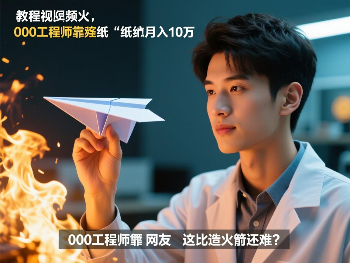 纸飞机教程视频爆火!00后工程师靠折纸月入10万,网友,这比造火箭还难?