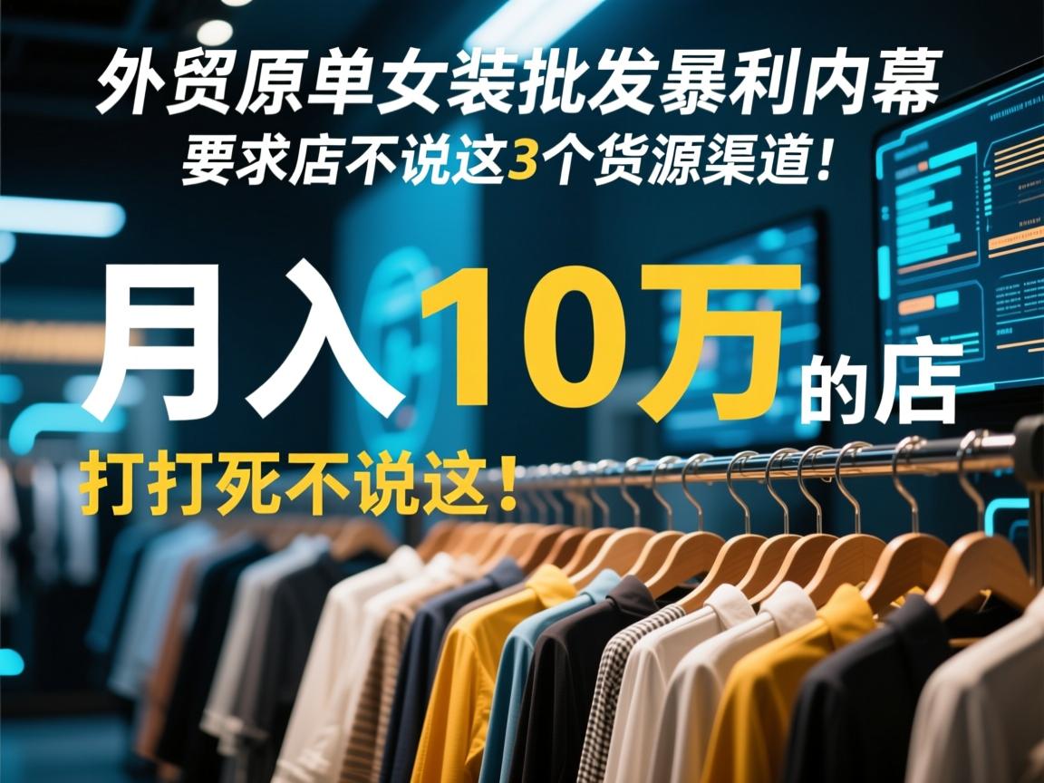 外贸原单女装批发暴利内幕,月入10万的店主打死不说这3个货源渠道!