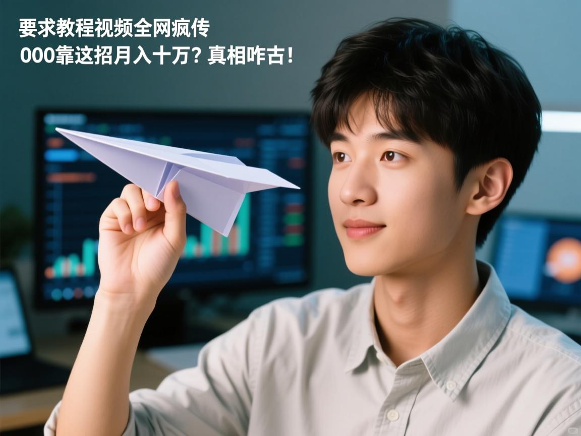 纸飞机教程视频全网疯传!00后小伙靠这招月入十万?真相令人咋舌!
