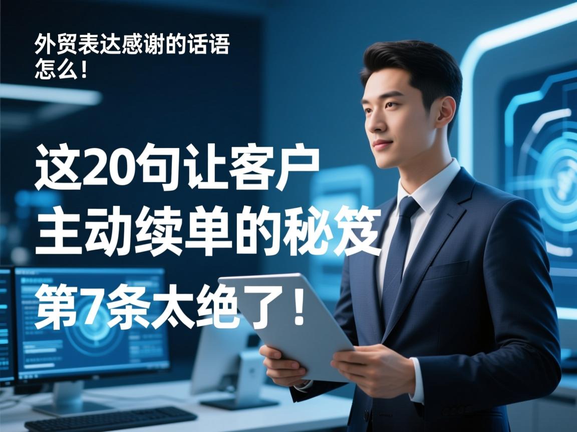 外贸表达感谢的话语怎么说?这20句让客户主动续单的秘笈,第7条太绝了!