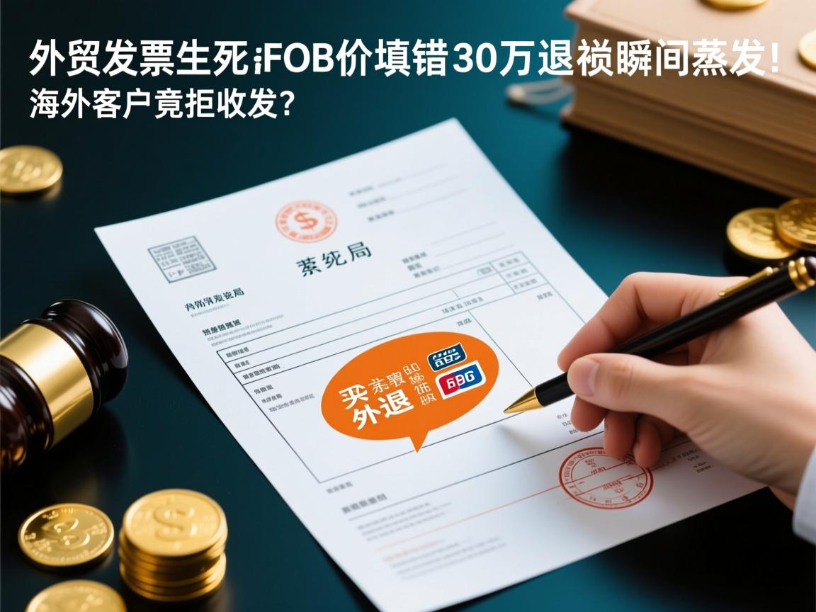 外贸发票生死局,FOB价填错,30万退税瞬间蒸发!海外客户竟拒收发票?