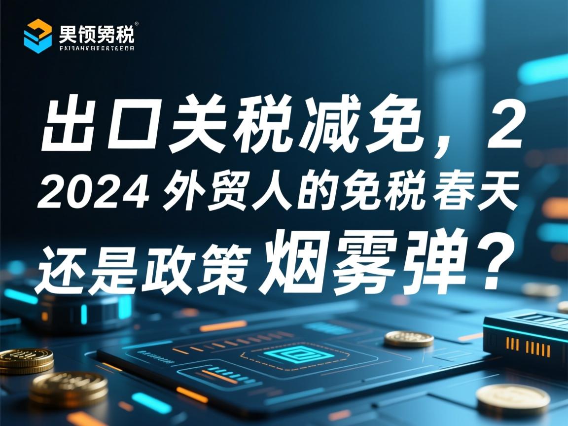 出口关税减免,2024外贸人的免税春天还是政策烟雾弹?