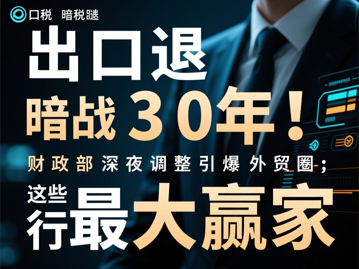 出口退税暗战30年!财政部深夜调整引爆外贸圈,这些行业成最大赢家