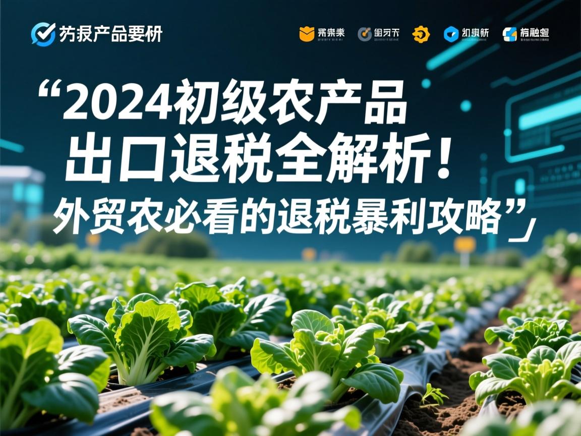 2024初级农产品出口退税全解析!外贸菜农必看的退税暴利攻略