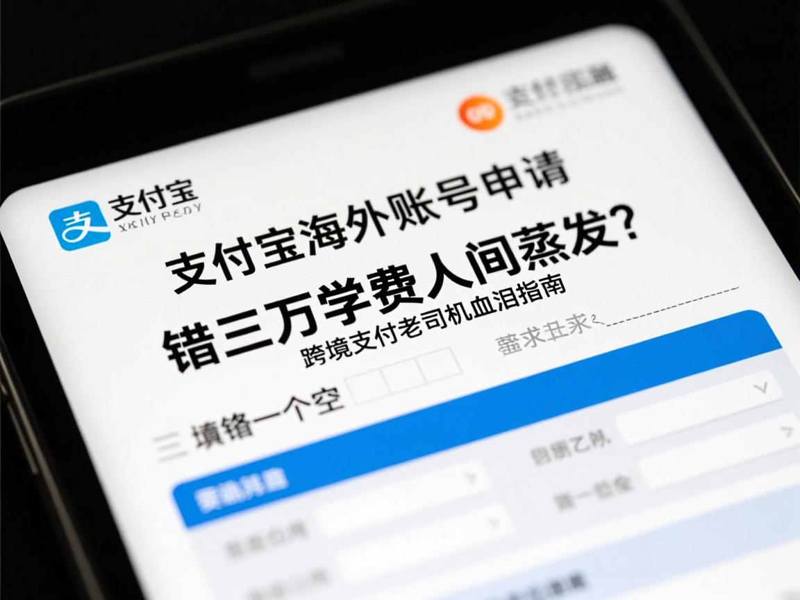 支付宝海外账号申请表,填错一个空格,三万学费人间蒸发?跨境支付老司机血泪指南