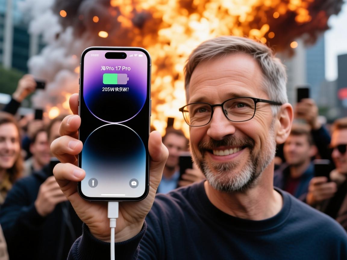 iPhone 17 Pro海外版实测205W快充炸场!苹果用户集体破防,库克终于开窍了?