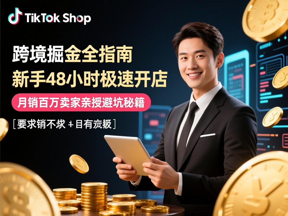 TikTok Shop跨境掘金全指南,新手48小时极速开店,月销百万卖家亲授避坑秘籍
