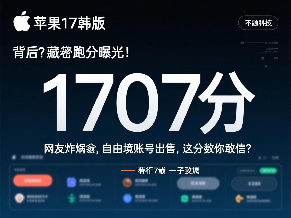 苹果17韩版跑分曝光!1707分背后藏着什么秘密?网友炸锅,自由境账号出售,这分数你敢信?