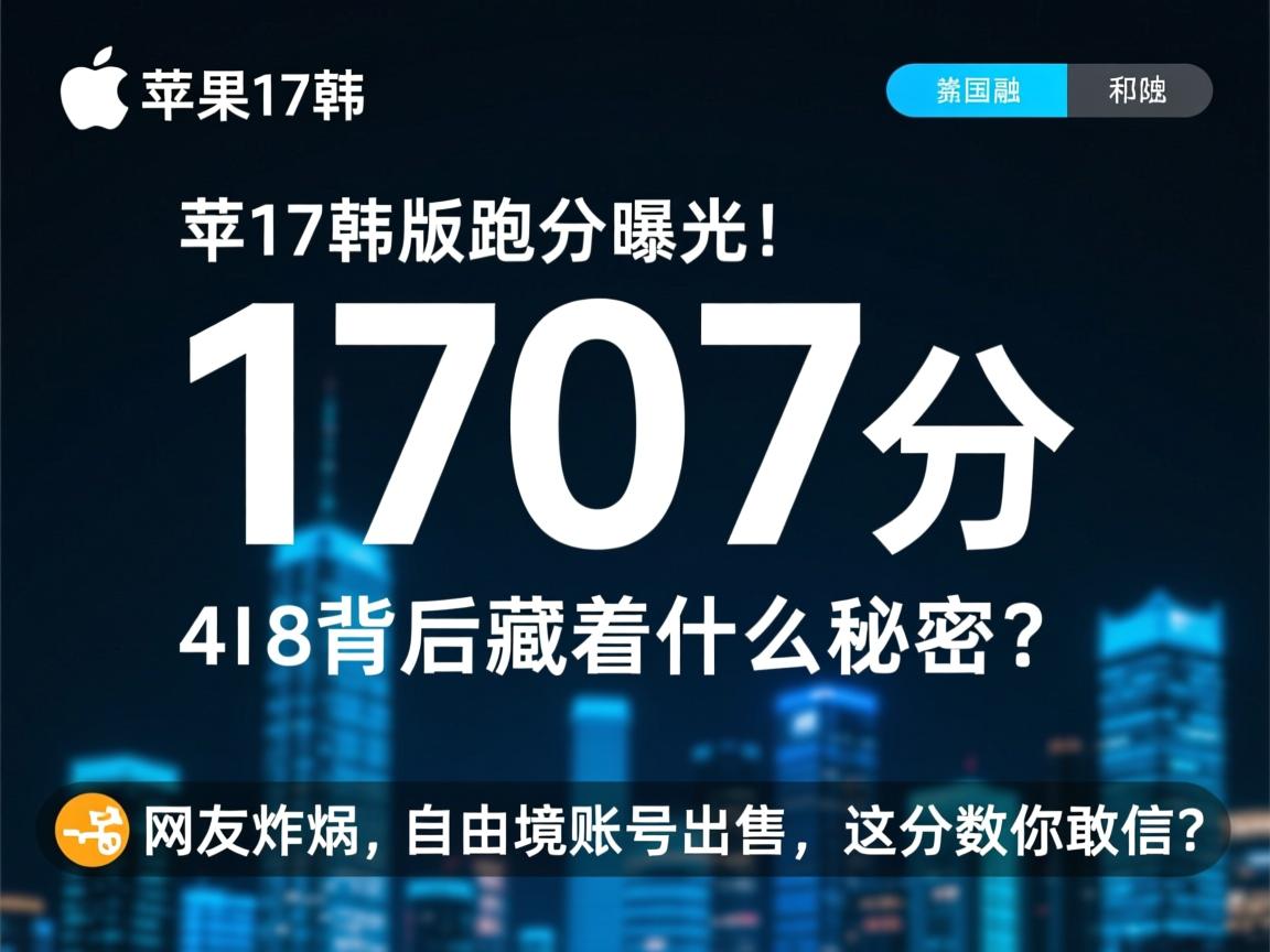 苹果17韩版跑分曝光!1707分背后藏着什么秘密?网友炸锅,自由境账号出售,这分数你敢信?