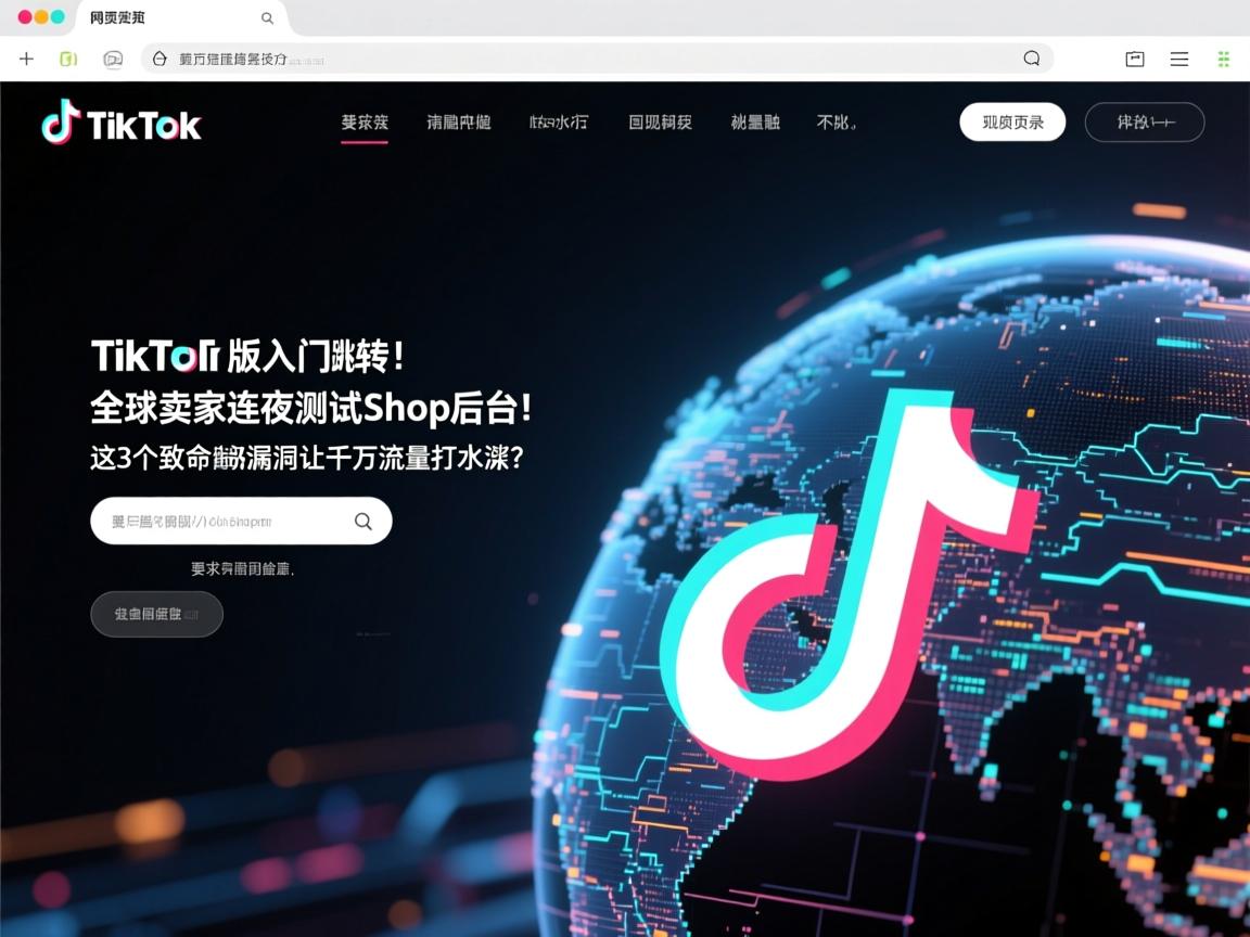 TikTok网页版登录入口惊现神秘跳转!全球卖家连夜测试Shop后台,这3个致命漏洞让千万流量打水漂?