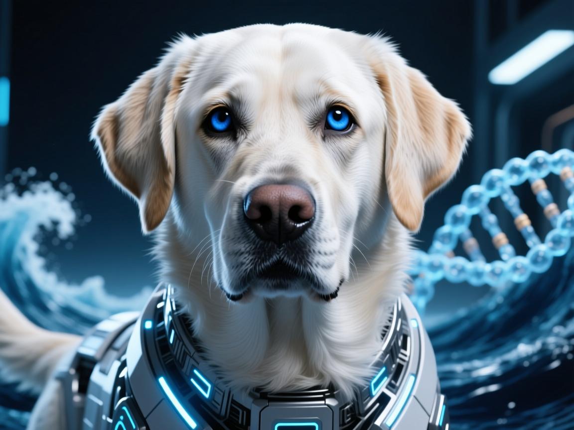 拉布拉多43型横空出世!蓝眼银毛引爆基因改造伦理海啸