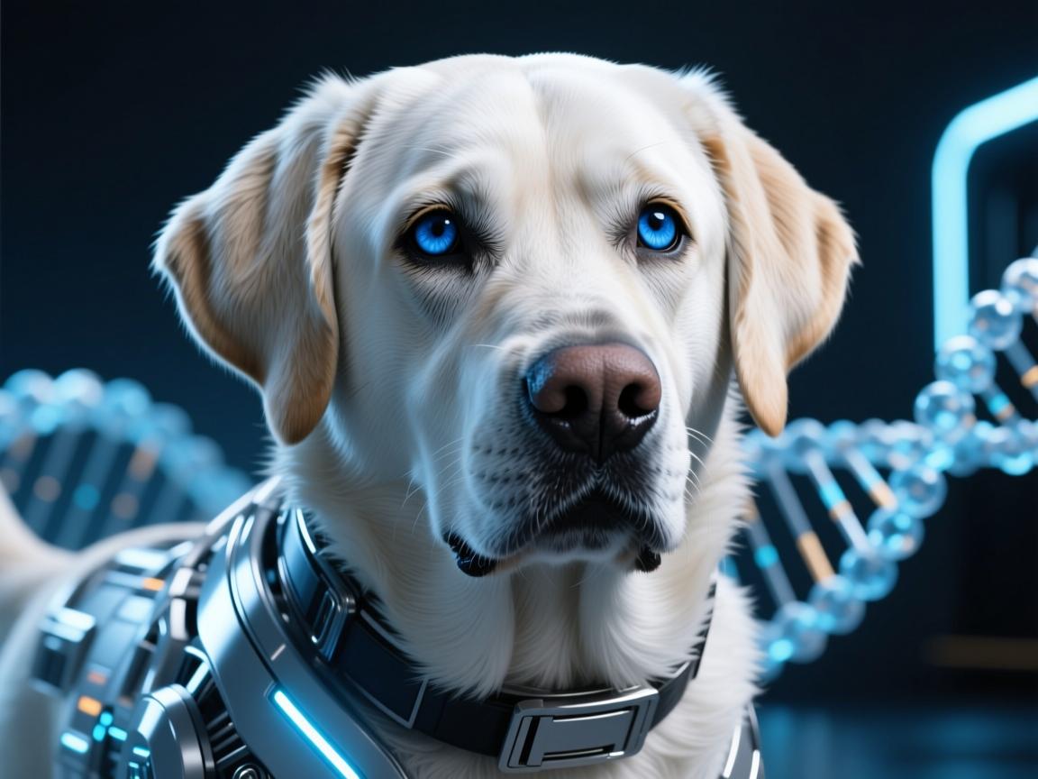 拉布拉多43型横空出世！蓝眼银毛引爆基因改造伦理海啸