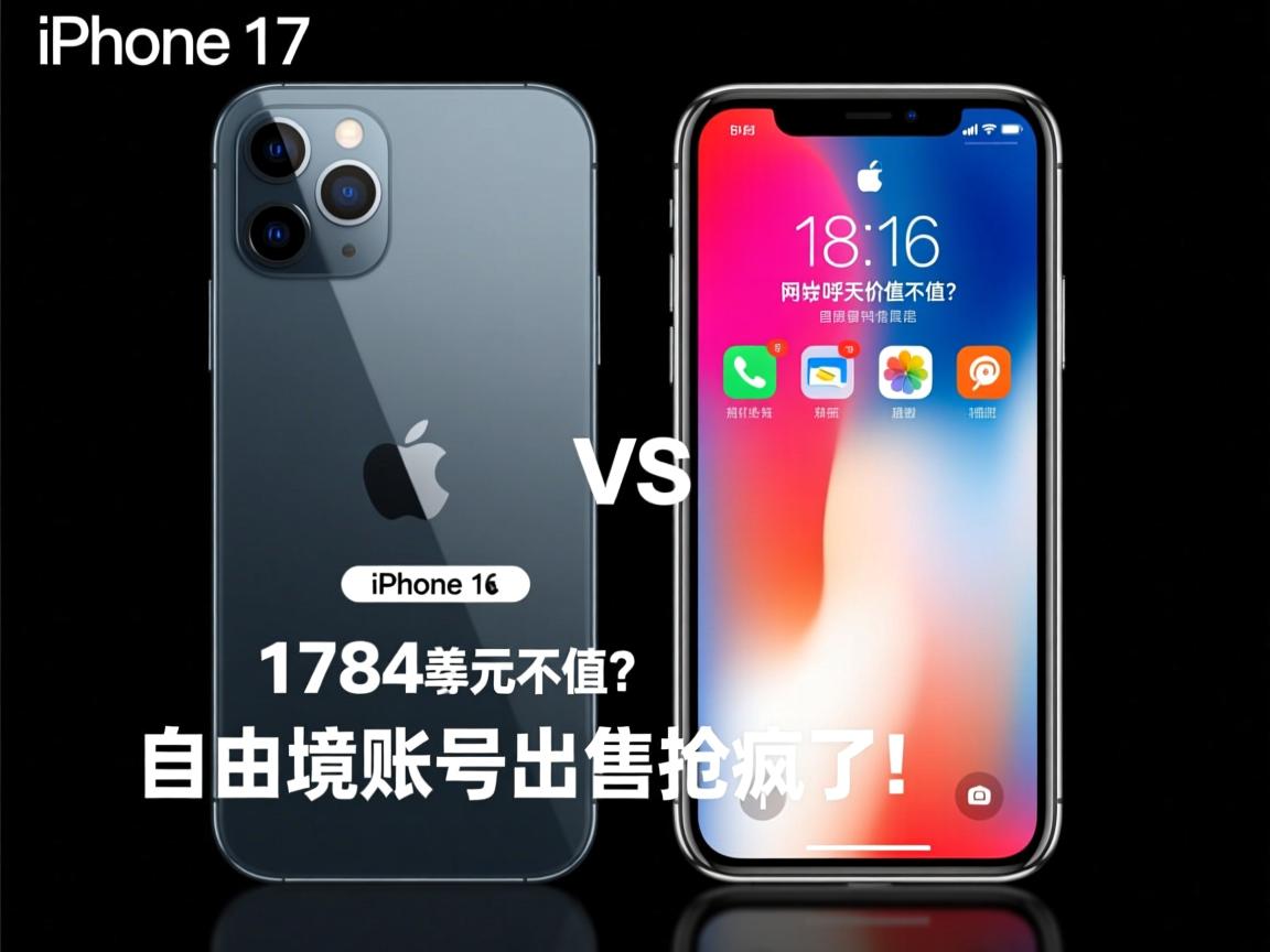iPhone 17美版震撼对决iPhone 16,1784美元天价值不值?网友惊呼自由境账号出售抢疯了!
