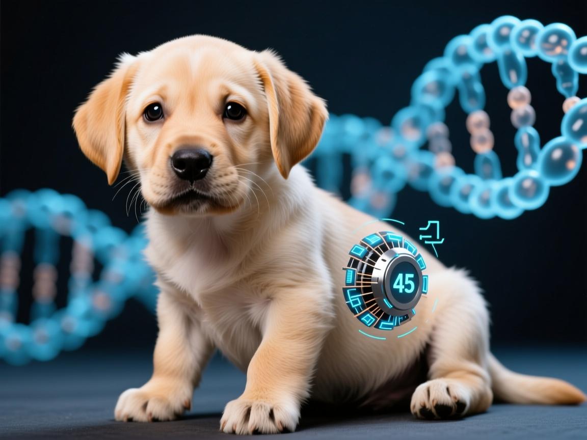 拉布拉多犬变种45幼崽图鉴,45天颠覆认知的基因突变实拍!