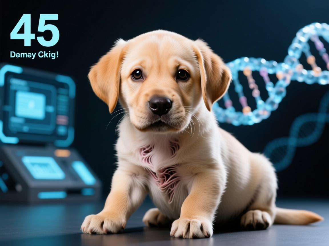 拉布拉多犬变种45幼崽图鉴,45天颠覆认知的基因突变实拍!