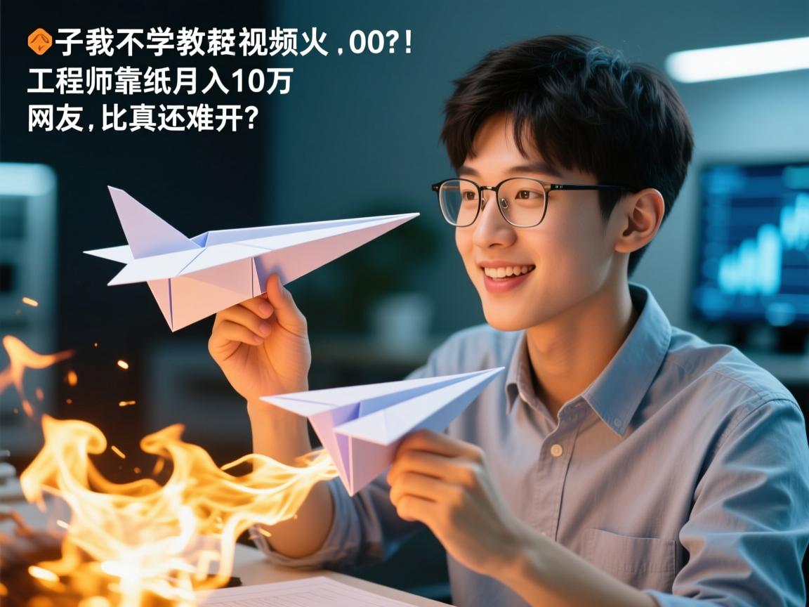纸飞机教程视频爆火！00后工程师靠折纸月入10万，网友，比真飞机还难开？