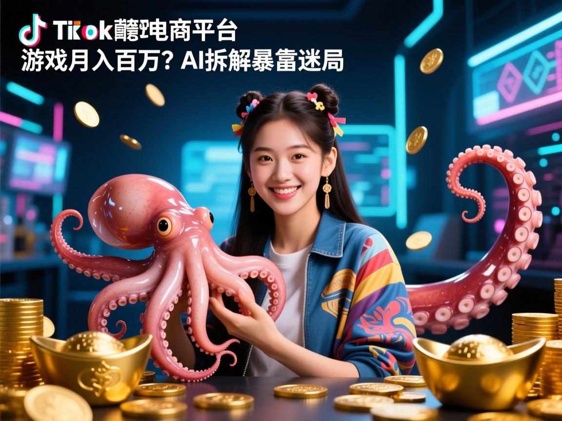 TikTok跨境电商平台,00后靠鱿鱼游戏周边月入百万?AI拆解暴富迷局