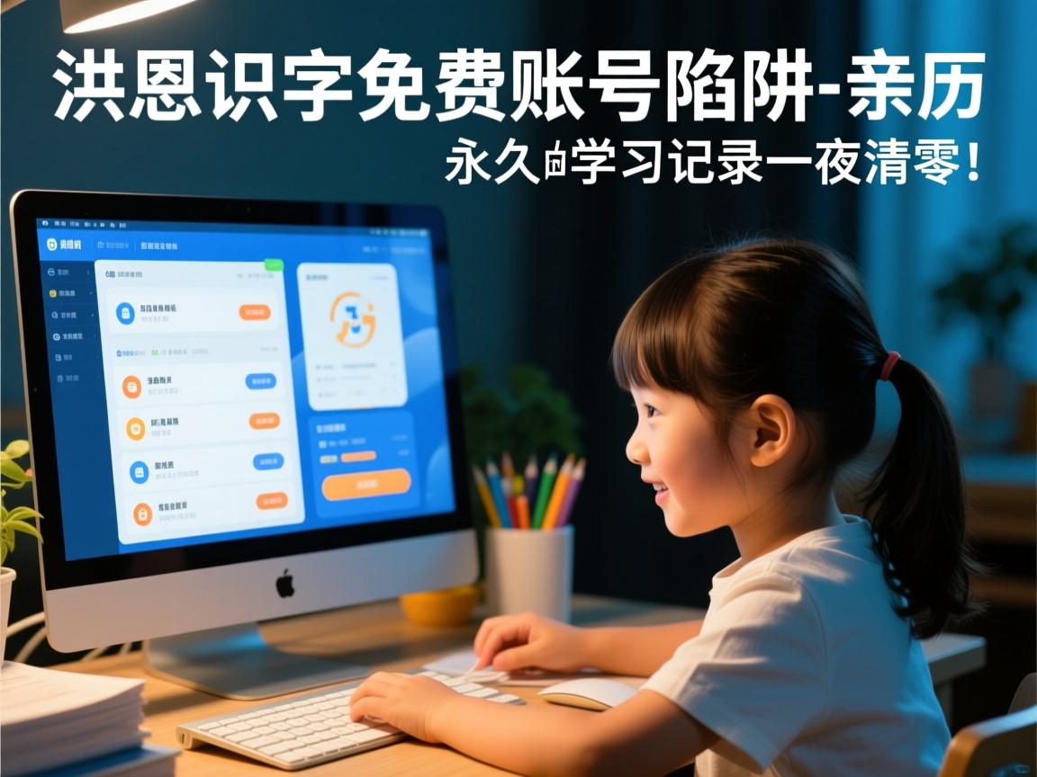 洪恩识字免费账号陷阱,我亲历的永久免费骗局,孩子学习记录一夜清零!