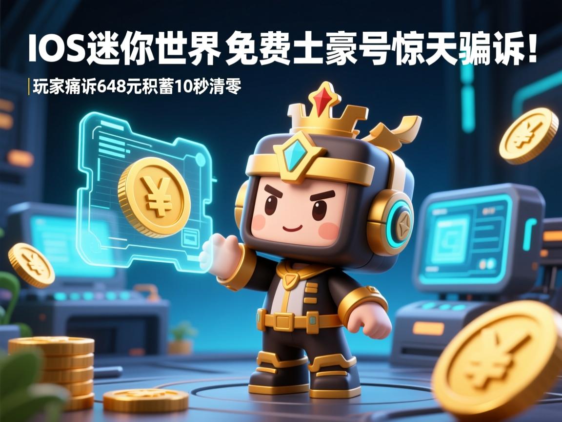 IOS迷你世界免费土豪号惊天骗局!玩家痛诉,648元积蓄10秒清零