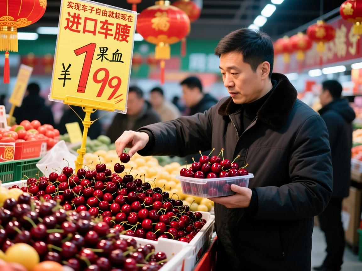 进口车厘子价格腰斩!果商血拼春节档,网友,实现车厘子自由就趁现在