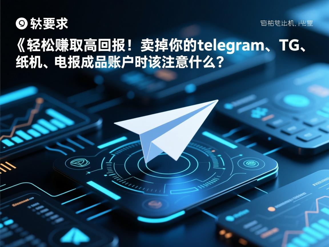 《轻松赚取高回报！卖掉你的telegram、TG、纸飞机、电报成品账户时该注意什么？》