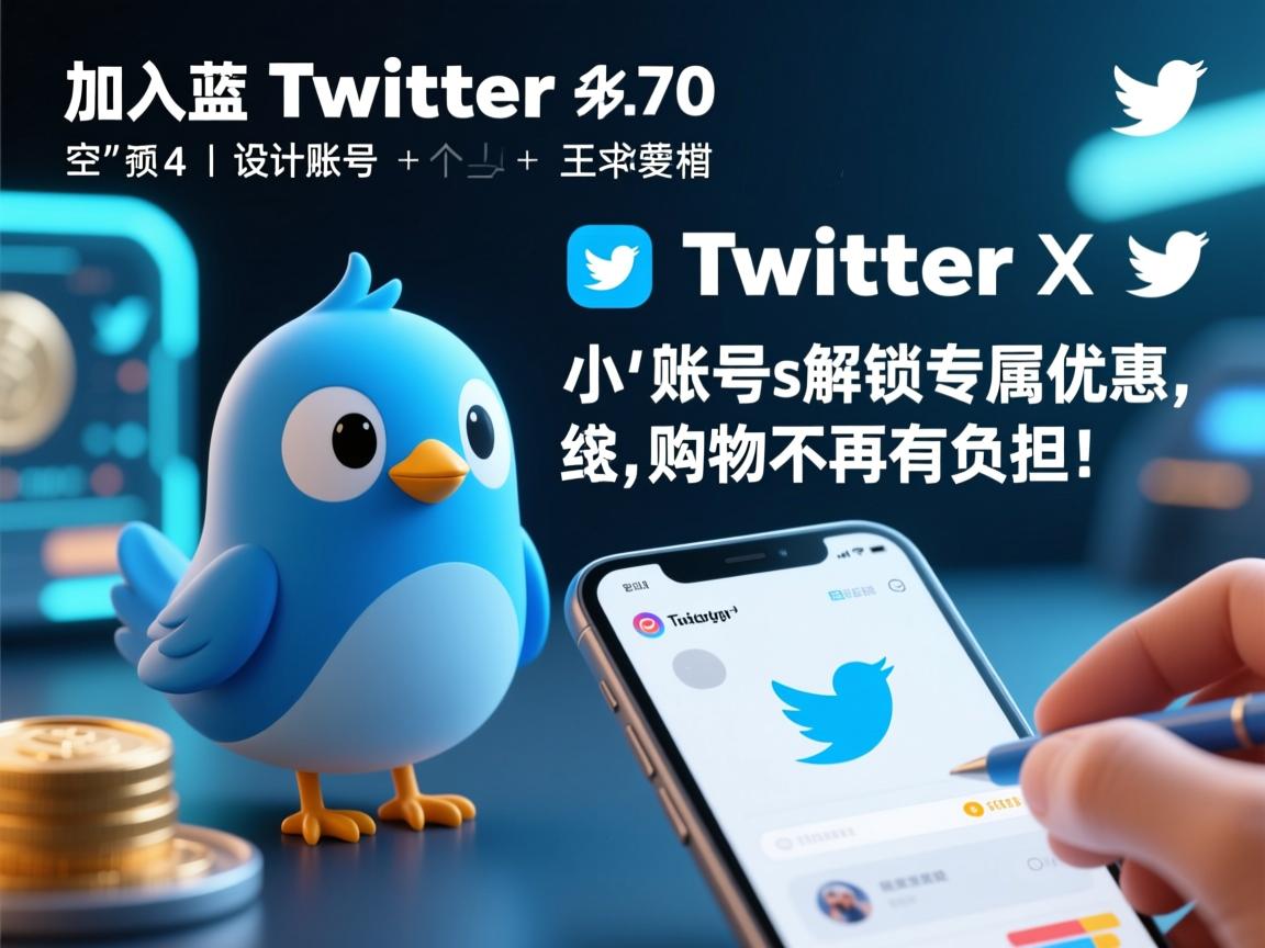 加入推特、小蓝鸟、X、 Twitter账号，解锁专属优惠，购物不再有负担！