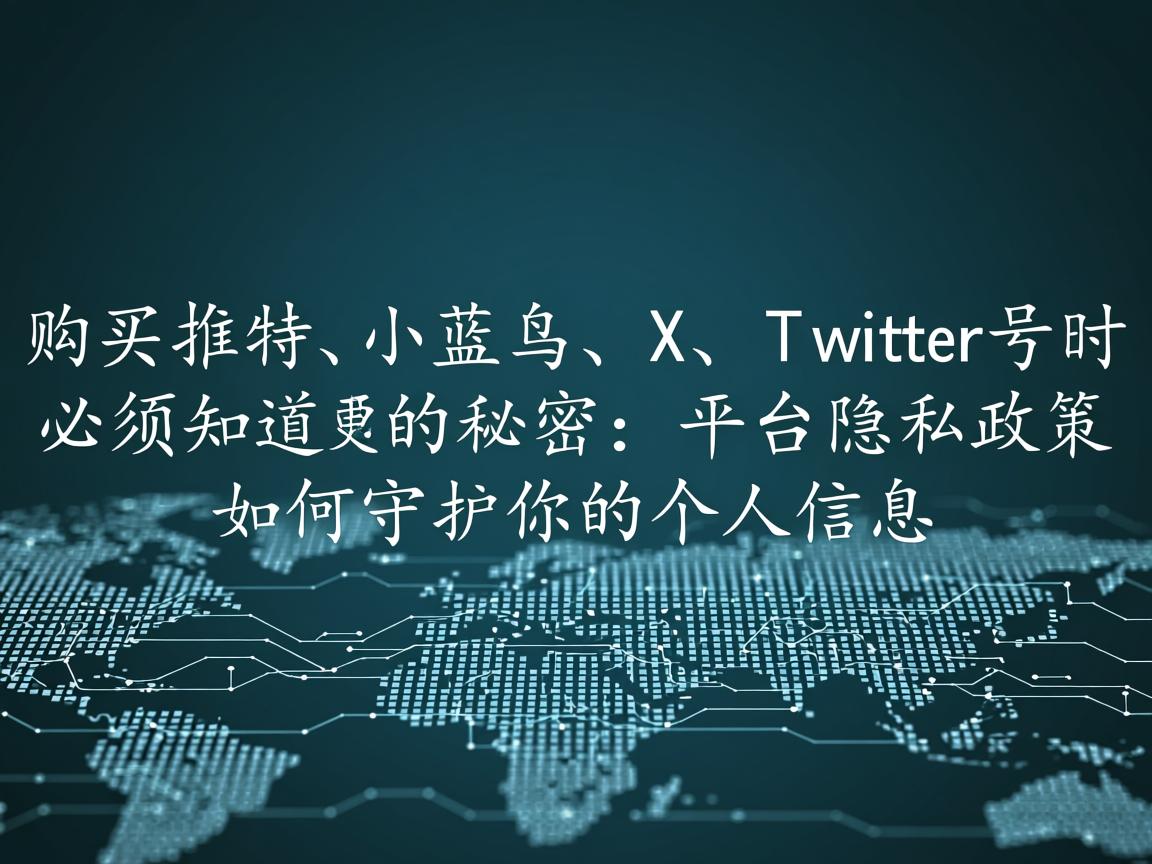 “购买推特、小蓝鸟、X、 Twitter号时必须知道的秘密：平台隐私政策如何守护你的个人信息”