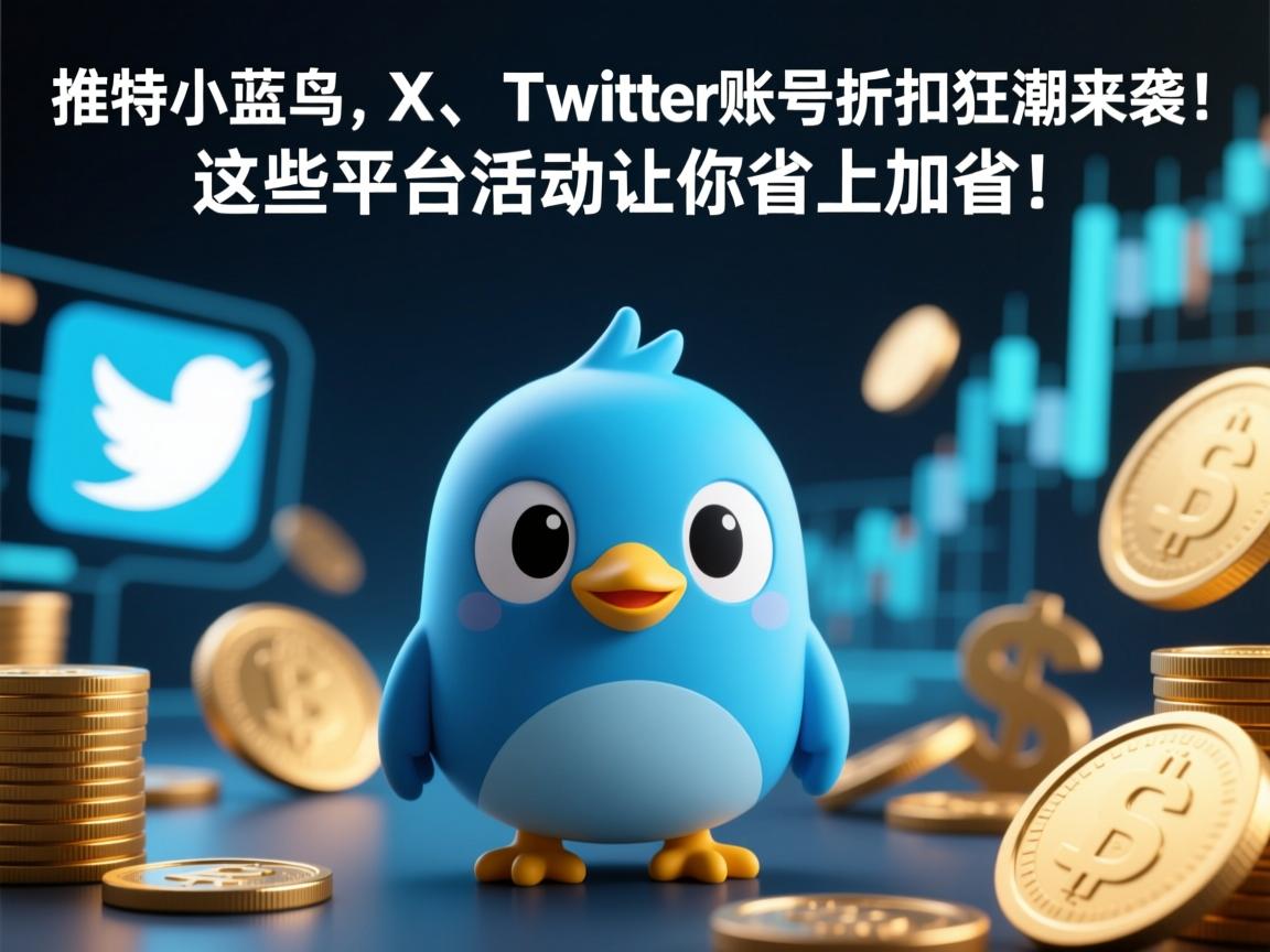 “推特、小蓝鸟、X、 Twitter账号折扣狂潮来袭！这些平台活动让你省上加省！”