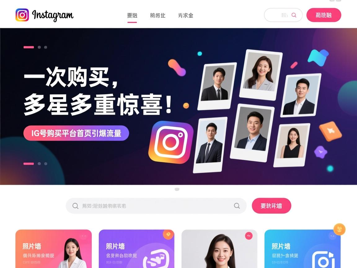 一次购买，多重惊喜！在INS、照片墙、‎Instagram、IG号购买平台首页引爆流量